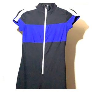 Fashion Nova Blue and White Jumpsuit